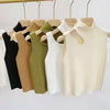 Women Knitted Tank Top Summer Fall Slim Sweater Short Sleeveless Solid Summer Sweaters Hollow Out Pullovers 2026
