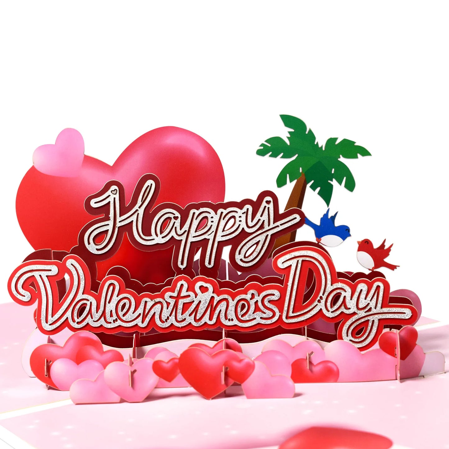 Valentinstag Geschenk 3D Pop Up Karte Jahrestag Hochzeit Geburtstag für Ehefrau Ehemann Grußkarten mit Umschlag und Notizkarte