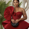 2026 Red Velvet Cocktail Dresses for Women Sleeveless Mini Ruffles Beading Birthday Night Wedding Guest Party Gowns Customized