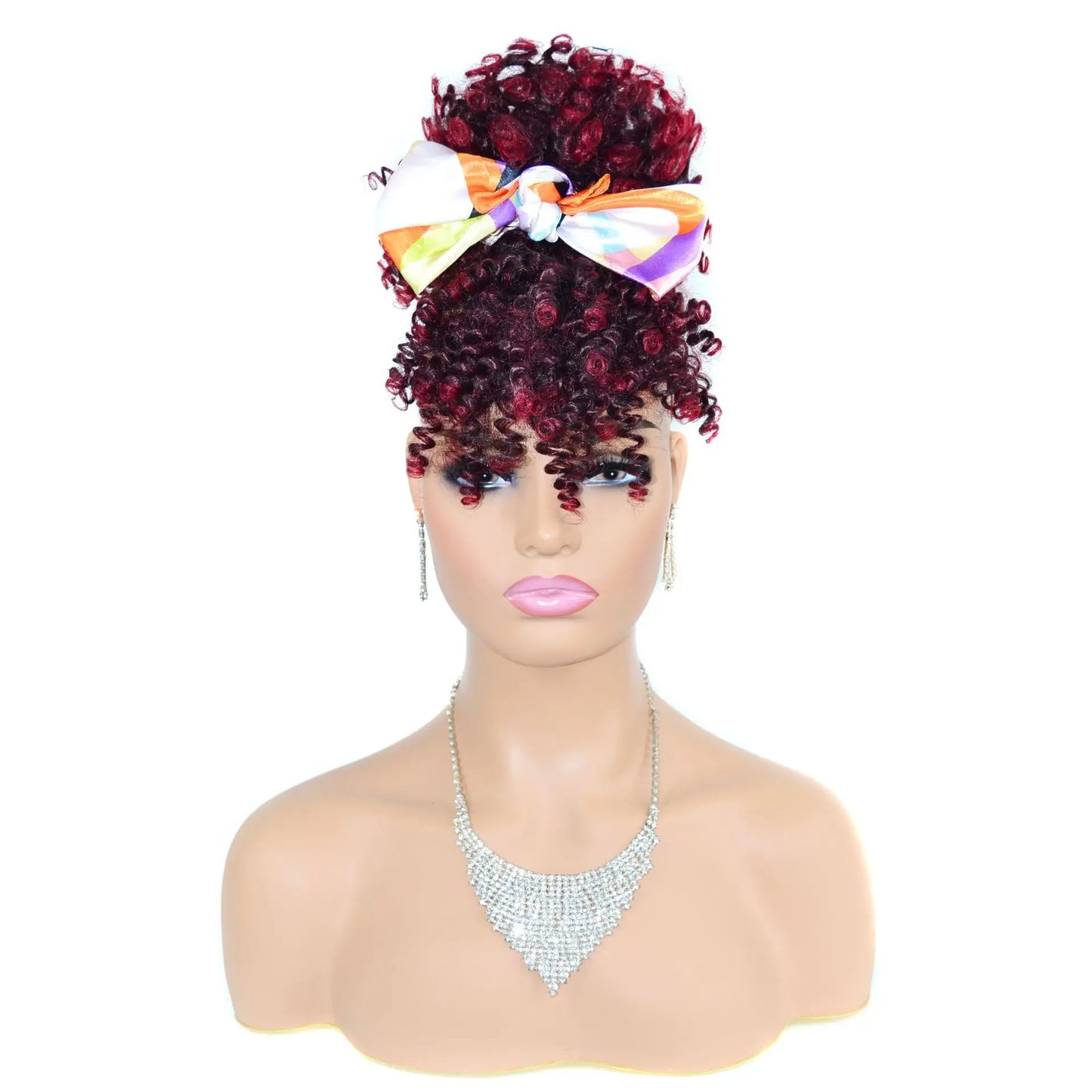Synthetic Afro Puff Drawstring Ponytail Hair Bun 10 Inch Short Afro Kinkys Curly Afro Bun Extension Hairpieces Large Size