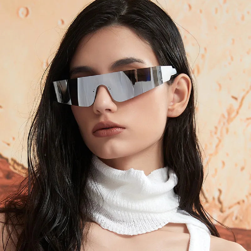 Neue Mode Bunte Sport-Sonnenbrillen Damen Cyberpunk Randlose Sonnenbrille Anti-UV Fahr-Sonnenbrille UV400 Oculos De Sol