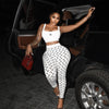 STYLISH LADY Moon Printed Sports 2 Piece Set Women Sleeveless Crop Top and Skinny Pant Suits 2025 Summer Street Fitness Outfits