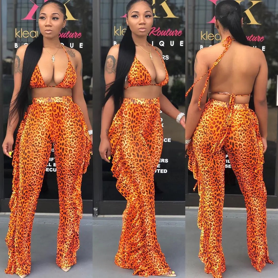 Bra+tassel Pants Suit  2 Piece Set Women Hot Pink Swimsuit Mesh Bathing Suit Sexy Matching Swimwear Viquinis Mujer 2022