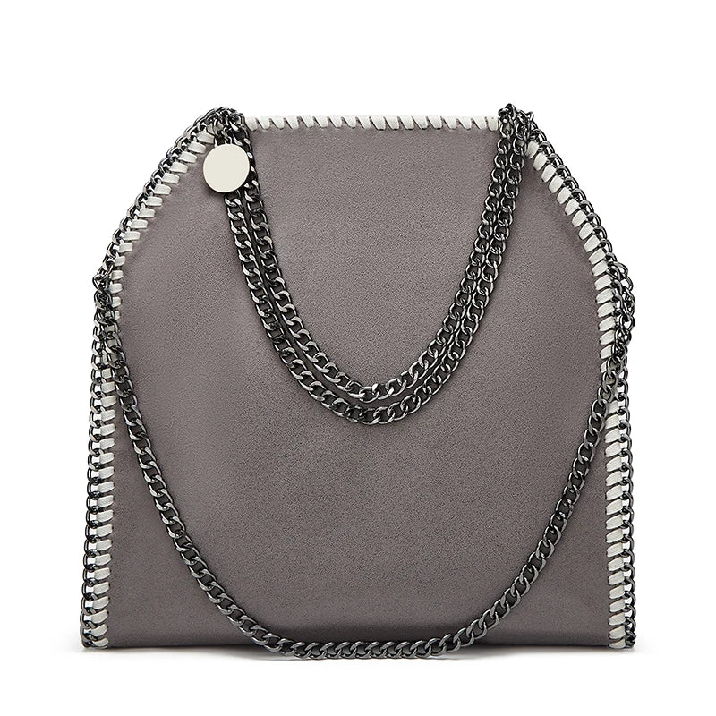 Designer's retro braided chain environmental microfiber handbag Women's new fashion multi-functional large capacity shoulder bag