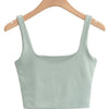 2022 Summer Women Sexy Sleeveless Tops Fashion Short Square Collar Tank Tops 6 Colors