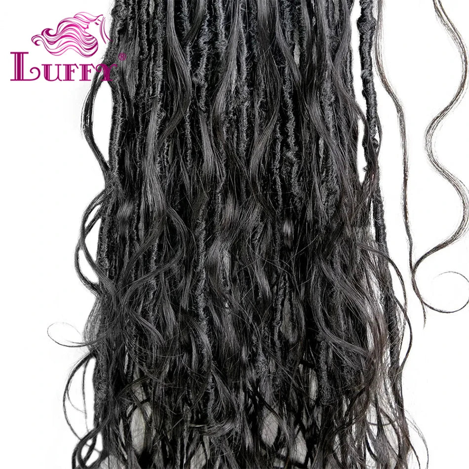 Body Wave Pre-Looped Crochet Boho Locs With Human Hair Curls Goddess Locs Body Wave Full Ends Hair Extensions For Black Women