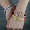 Iced Out Cuff Bangle Paved Setting Bling Cz Cubic Zirconia Wrist Cuban Chain Link Bracelets Fashion Hip Hop Jewelry for Women