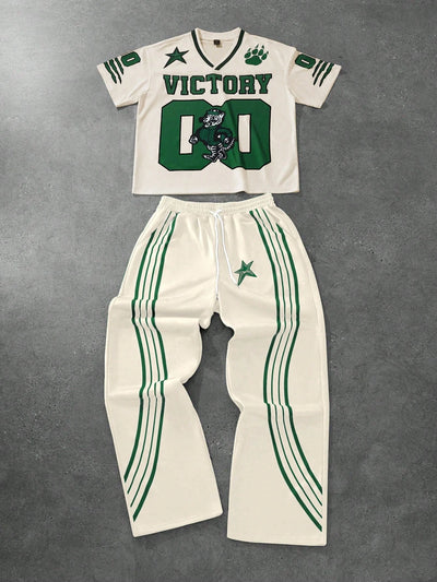 2026 Summer Men's And Women's Short Sleeved Pants 2-Piece Set With Letter Printing Simple Quick Drying T-Shirt Pants Casual Set