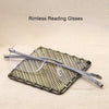 Men Blue Light Blocking Reading Glasses Women Dimond Cutting Rimless Eyeglasses Frame Anti Fatigue Hyperopia Presbyopic Eyewear