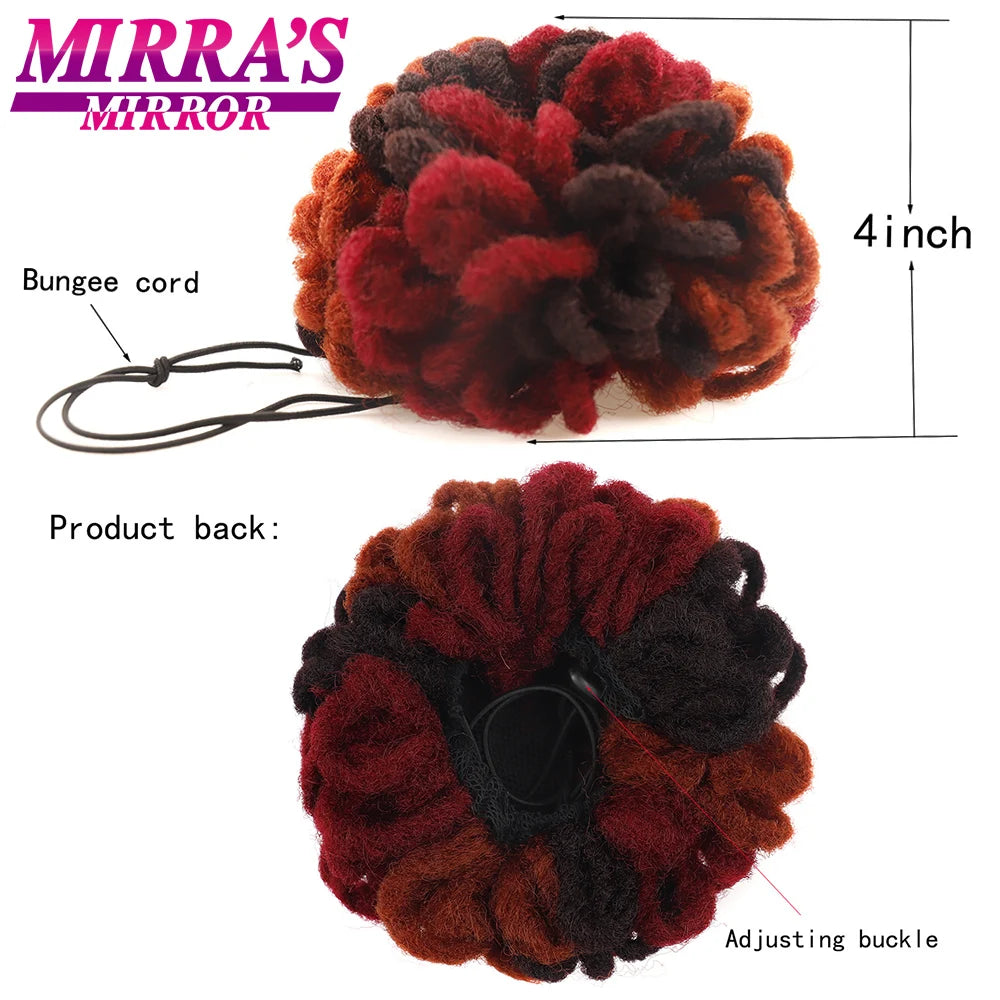 Synthetic Afro Puff Drawstring Ponytail Hair Bun 10 Inch Short Afro Kinkys Curly Afro Bun Extension Hairpieces Large Size