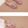 Girls Leather Shoes High Heeled for Wedding Party Glitter Rhinestone with Bow-knot Kids Dress High Heels Pendant Bling Sparkling