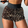 2023 Sommer Damen Mini Shorts Modetrend Pailletten Hohe Taille Glitzer Kleidung Sexy Skinny Party Nachtclub Shorts Streetwear
