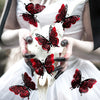 6pcs/set 3d Double Layer Butterfly Valentine's Day Decorative Wall Stickers Glitter Gold Butterfly Decorative Stickers