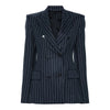 TWOTWINSTYLE Striped Temperament Blazers For Women Notched Collar Long Sleeve Tunic Patchwork Double Breasted Coats Female New