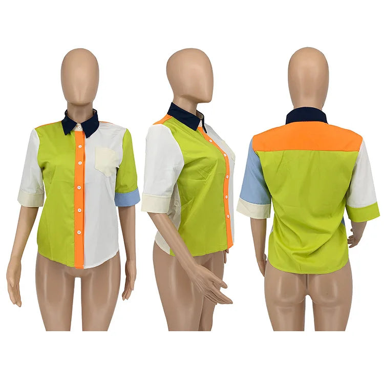 2022 Summer Women Blouses Half Sleeve Spring Blouse Woman Blouse Shirt Office Elegant Work Shirt Top Blusas Mujer De Moda