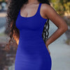 AliExpress Summer Sexy Tank Top Dress European and American Plus Size Women's Sleeveless Midi Dress