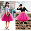 Multi-layer Tulle Tutu Skirts Fuchsia 6 Layers Fluffy Petticoat Underskirt Princess Ball Gown Women Halloween Party Skirt