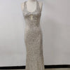 Long Dresses Women Elegant Shinny Sequins Midi Dress Female Sleeveless Backless Long Vestidos Lady Party Club Evening Robes