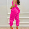 Eleganter Damen Overall 2024 Sommer Mode Träger Hohl Sexy Off-Taille Bedruckter Jumpsuit