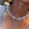 2025 Iced Out Bling Full Paved 5A Cubic Zirconia CZ Heart Charm Infinity Chain Choker Necklace Jewelry For Women Men