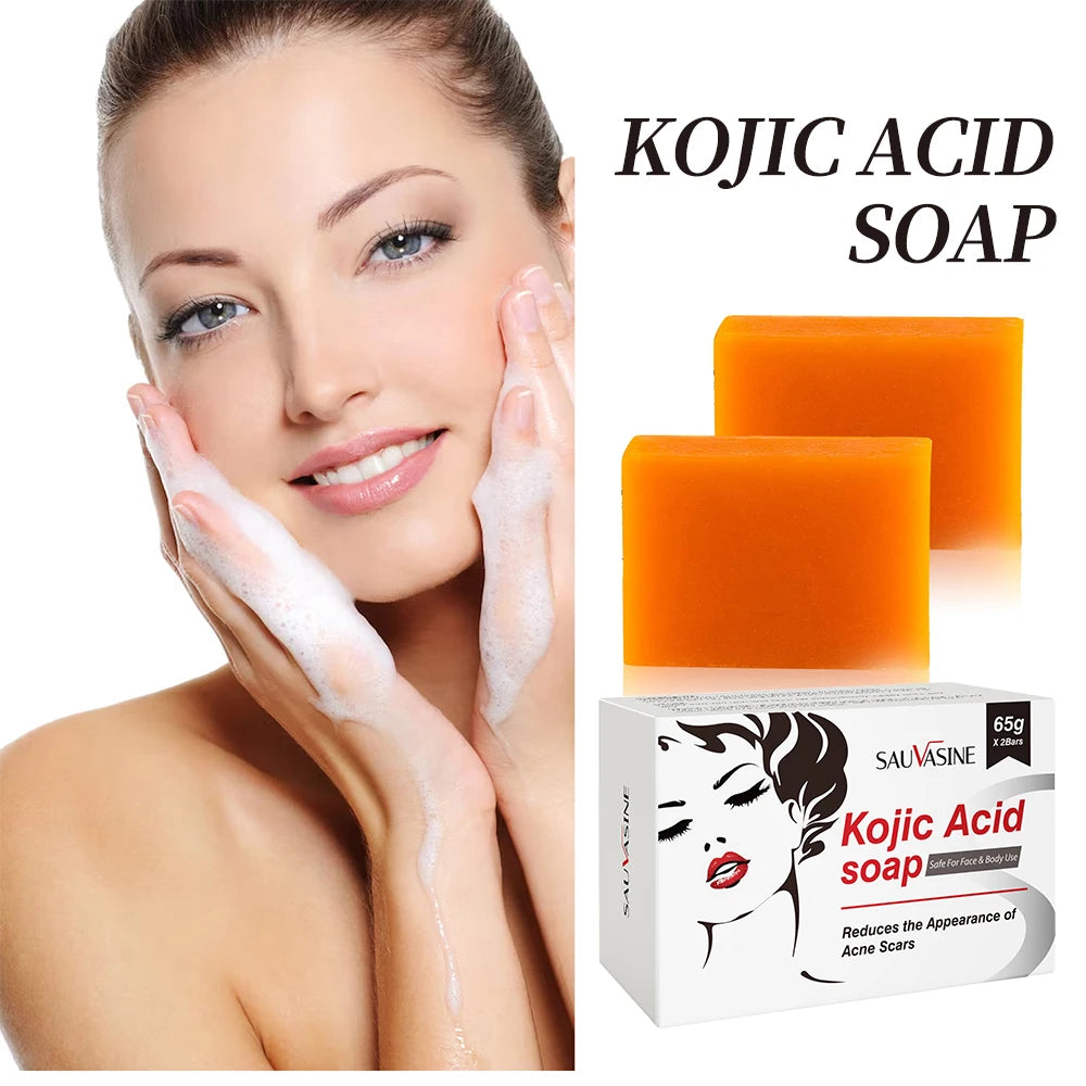 2/4PCS Kojisäureseife Gesichts- und Körperpflege Handgemachte Seife für Frauen Männer Gesichtschaum Reinigend Feuchtigkeitsspendend Aufhellende Seife Beauty-Tools