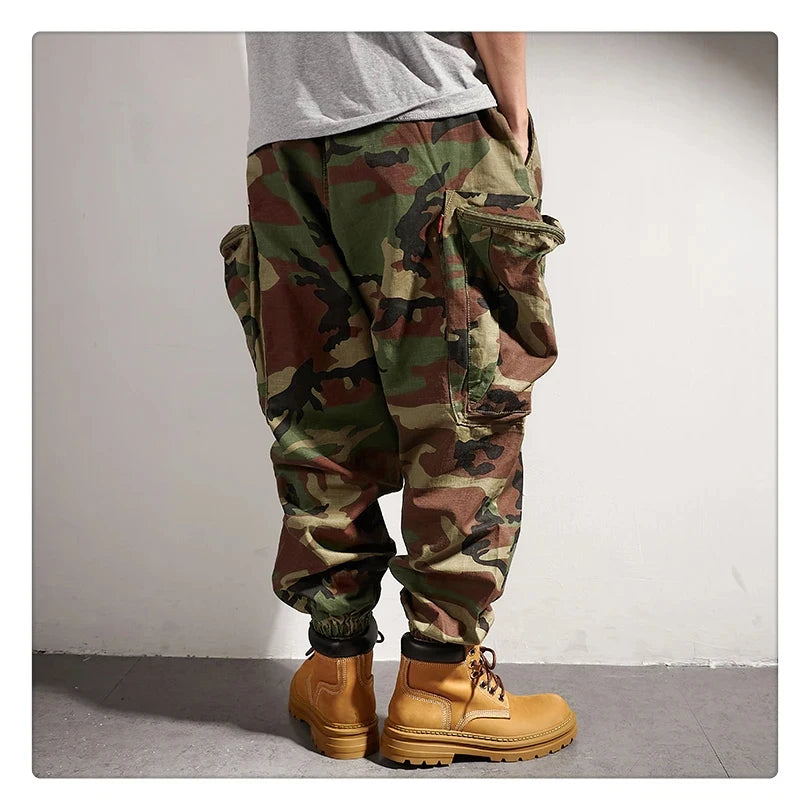 Plus Size American Outdoor Function Camouflage Tactical Cargo Pants Men Trousers Japanese Harajuku High Quality Baggy Joggers