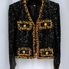 Fashion 2024 Designer Women's Gold Chains Sequined Jacket Coat Outfit Spring