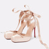 Ladies' New Summer Square Satin High-heeled Sandals with Ankle Straps, Fashionable Party and Banquet Ballet High-heeled Shoes