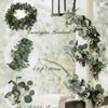 1pc Artificial Eucalyptus Leaves Greenery Garland Faux Plant Spring Vines with White Flowers Berries for Wedding Home Party Deco