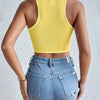 Women's Solid Ribbed Crop Tank Top Casual Sleeveless Basic Summer Top Comfortable Fit Fashionable Trendy