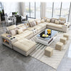 MINGDIBAO Nordische Stoff-Sofagarnitur mit Bluetooth-Lautsprecher & USB – Modernes Modulares Wohnzimmer-Sofa, Großes U-förmiges Ecksofa aus Stoff