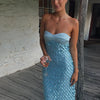 Sexy Stain Long Dress Women Patchwork Solid Tube Top Sleeveless Party Dresses 2025 Summer Lady Slim Vacation Backless Robes