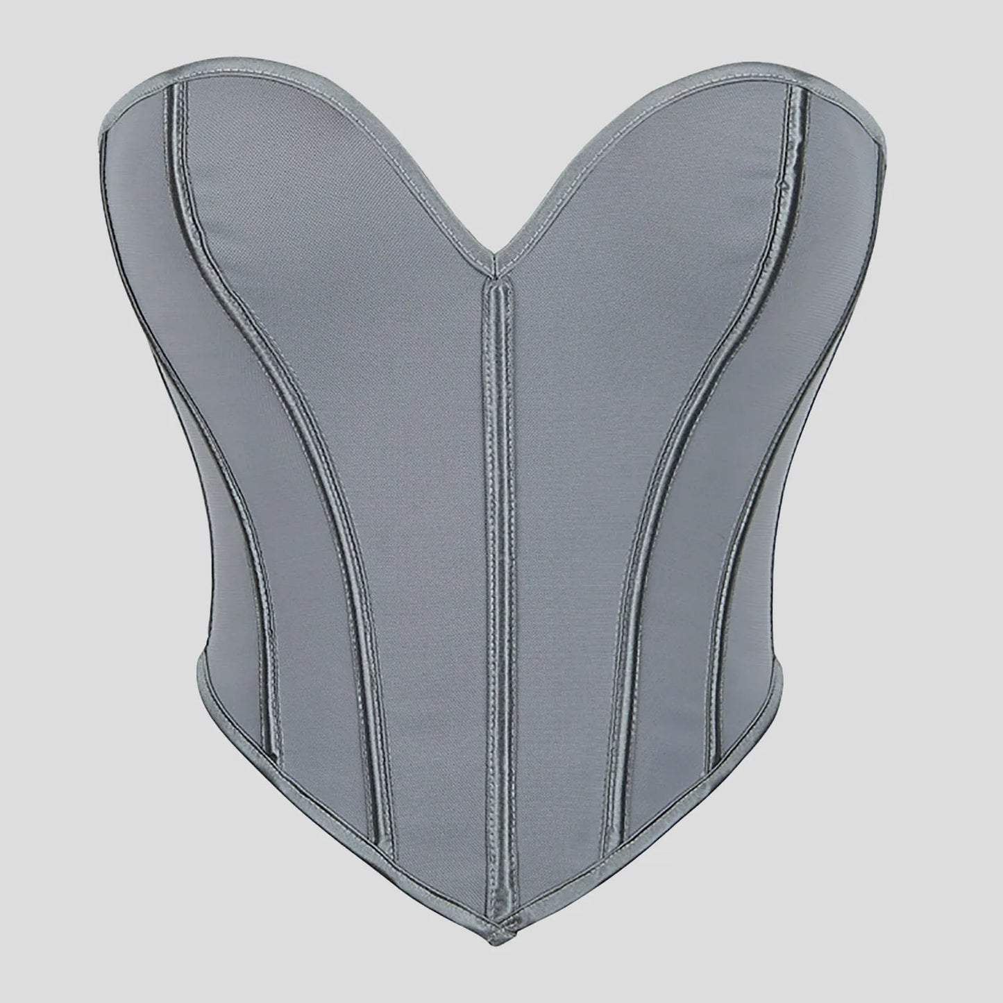 Women'S Strapless Solid Bustier Corset Fishbone Push Up Waist Trainer Crop Tops Sleeveless Backless Padded Bandeau Bikini Top
