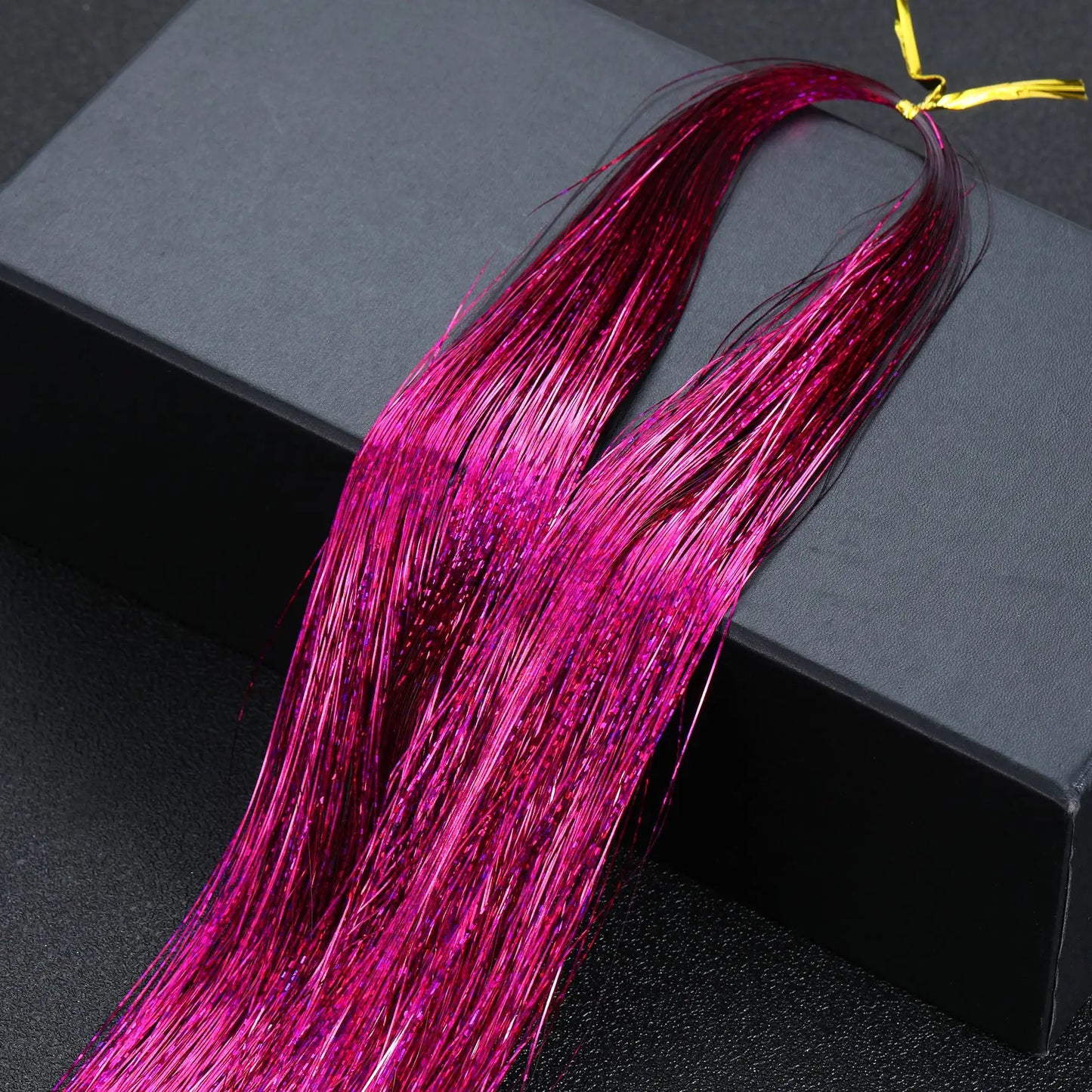 Shiny Sparkle Hair Tinsel 150PC/120cm Thin Colorful Rainbow Silk Hair Extensions Dazzles Women Hippie for Braiding Headdress