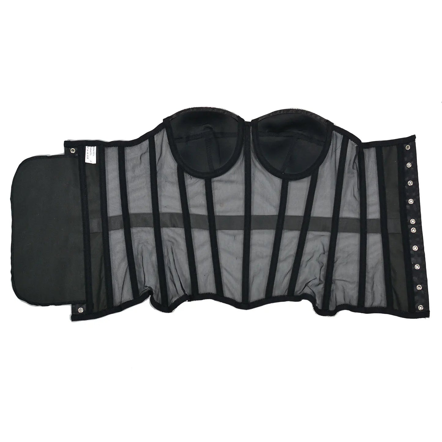 Women Abdomen Corset Crops with Bra Shiny Rhinestone Transparent Breathable Mesh Hand Made Bodices Push Up Bustiers Custom Made