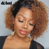 Jerry Curly Short Pixie Bob Cut Curly Human Hair Wigs Highlight Kinky Curly Wigs For Black Women Brazilian Remy  Cheap Jerry