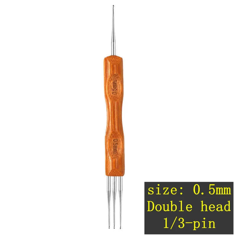 1pcs Wooden Crochet Dreadlocks Braid Needle Feather Wig Hook Needles Threader Knitting Hair Crochet Needles Hair Extension Tools