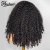 Burmese Curly 13x6 Lace Frontal Human Hair Wigs For Women Jerry Curly Wig With Bang Pre Plucked 4x4 Lace Closure Wig 250% Remy
