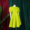 Elegant Party Dress for Woman 2024 Modern O Neck Short Sleeve High Waisted A Line Mid Calf Luxury Birthday Dinner Vestidos Mujer
