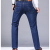 2024 New Business Men's Jeans Casual Straight Stretch Fashion Classic Blue Black Work Denim Trousers Male Brand Clothing