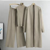 2024 New Autumn 3 Piece Women Cardigan Tracksuits Fashion Knitted Pant Set Winter Ladies Solid Sweater Suit Vintage Fashion