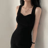 CIBBAR Basic Strick-Maxikleid Koreanische Mode Quadratischer Kragen Ärmellos Damenkleider Sommer Lässig Y2k Vintage All-Match Outfits