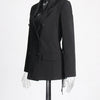 TWOTWINSTYLE Patchwork-Diamanten rückenfreier Blazer für Damen mit gekerbtem Kragen, langen Ärmeln, gespleißten Knöpfen, schickem Damen-Stil