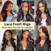 1B/99J/27 Black hair with red blonde Highlight 5x5 Hd Lace Closure Body Wave Wig Human Hair Brazilian Glueless Wig Ready To Wear