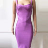 New 2024 Women Sexy Celebrity Midi Red White HL Elastic Bandage Dress Spaghetti Strap Club Bodycon Party Dress Wholesale HL434