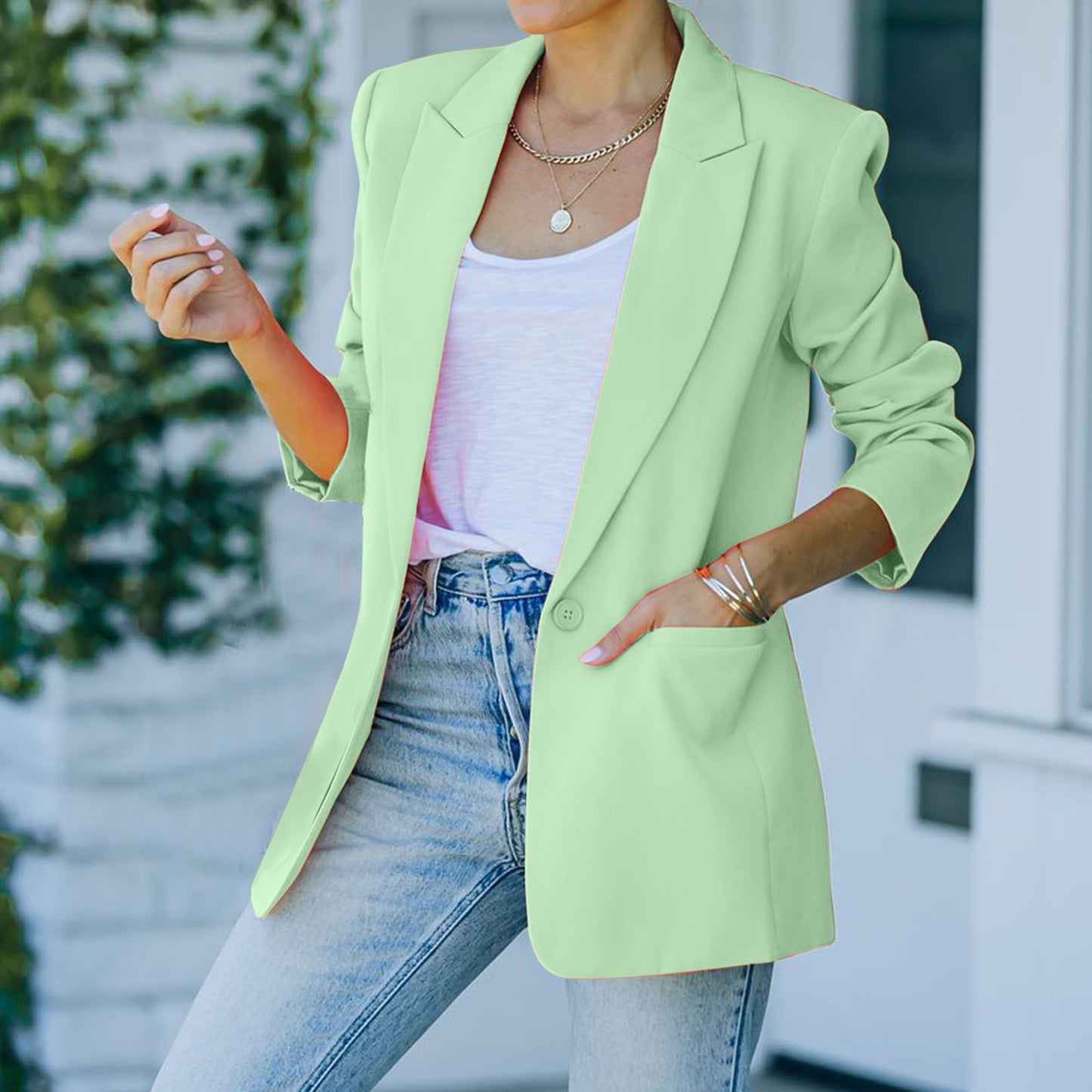 Autumn Pink Blazer Women Slim Elegant Blazers Jacket Women's Buttons Double Breasted Blazer Office Ladies Work Coats Jacket