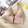 Sexy Seamless Bras For Women Padded Underwear Backless Bralette Sleep Top Camis Wireless Fitness Zipper Bra Lingerie