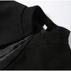 Fashion Women's Stand Collar Blazer Short Sleeve Button Puff Sleeves Solid Lady Top 2025 Summer Autumn Elegant Female Coat