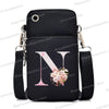 Damen Kuriertasche Kleine Handtasche Umhängetasche Geldbörse für Handy Sakura 26 Alphabet-Druck Münzgeldbörse Damen Kartenhalter