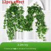 1/6pcs 2.2M Artificial Plant Green Leaves Ivy Wall Hanging Vine Plants Wedding Home Decor Garden DIY Garden Decoration